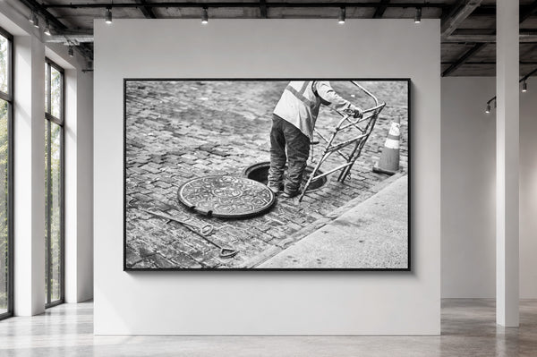 Mise en situation grand format — Tirage d'art noir et blanc Fortune 10, New York City, PRLXY