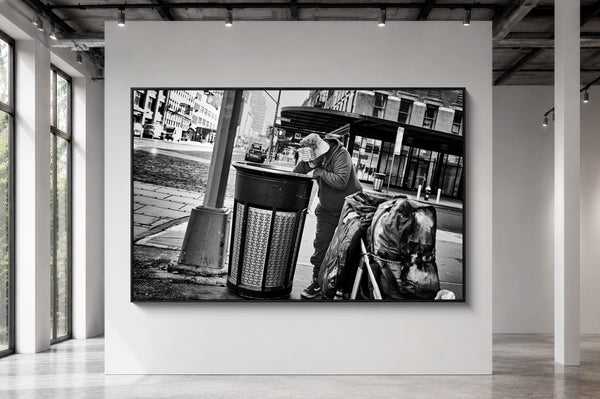 Mise en situation grand format — Tirage d'art noir et blanc Fortune 14, New York City, PRLXY