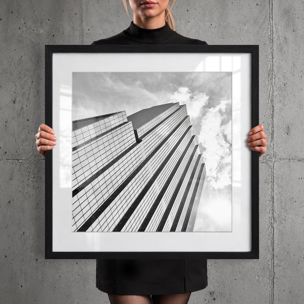 Mise en situation — Tirage d'art noir et blanc The Line 11, Chicago, PRLXY