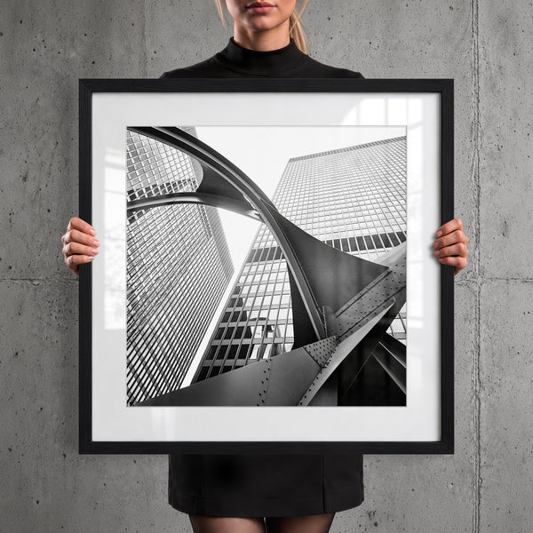 Mise en situation — Tirage d'art noir et blanc The Line 1, Chicago, PRLXY
