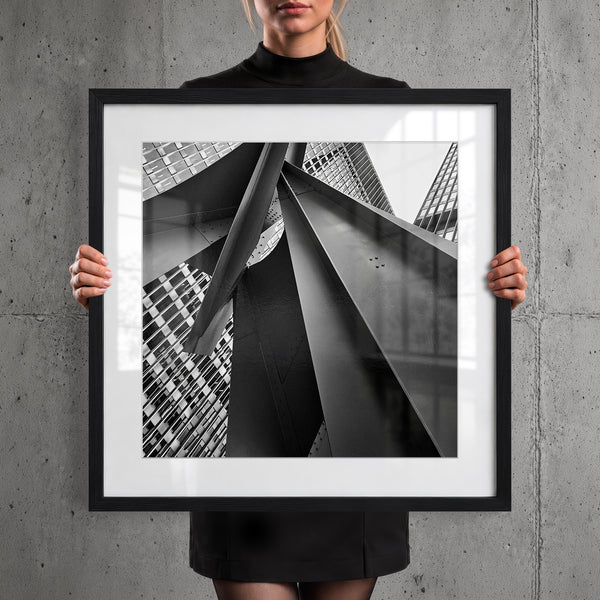 Mise en situation — Tirage d'art noir et blanc The Line 2, Chicago, PRLXY