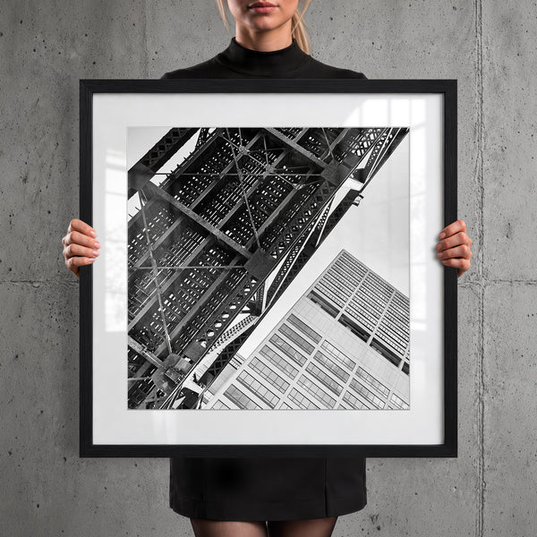 Mise en situation — Tirage d'art noir et blanc The Line 5, Chicago, PRLXY