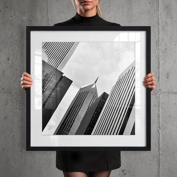 Mise en situation — Tirage d'art noir et blanc The Line 6, Chicago, PRLXY