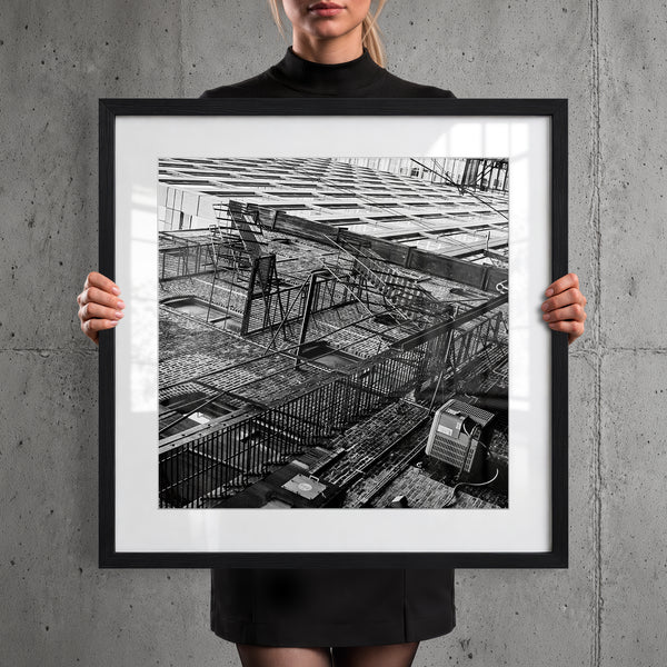 Mise en situation — Tirage d'art noir et blanc Inner City 13, Chicago, PRLXY