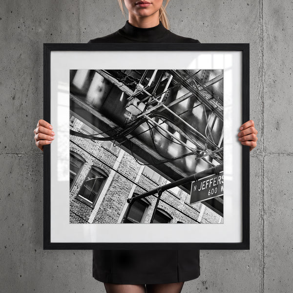 Mise en situation — Tirage d'art noir et blanc Inner City 16, Chicago, PRLXY