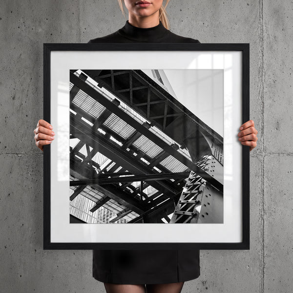 Mise en situation — Tirage d'art noir et blanc Inner City 19, Chicago, PRLXY