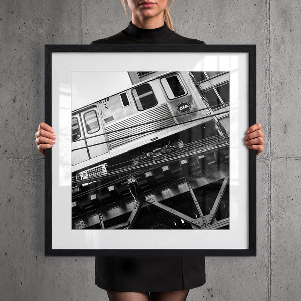 Mise en situation — Tirage d'art noir et blanc Inner City 21, Chicago, PRLXY